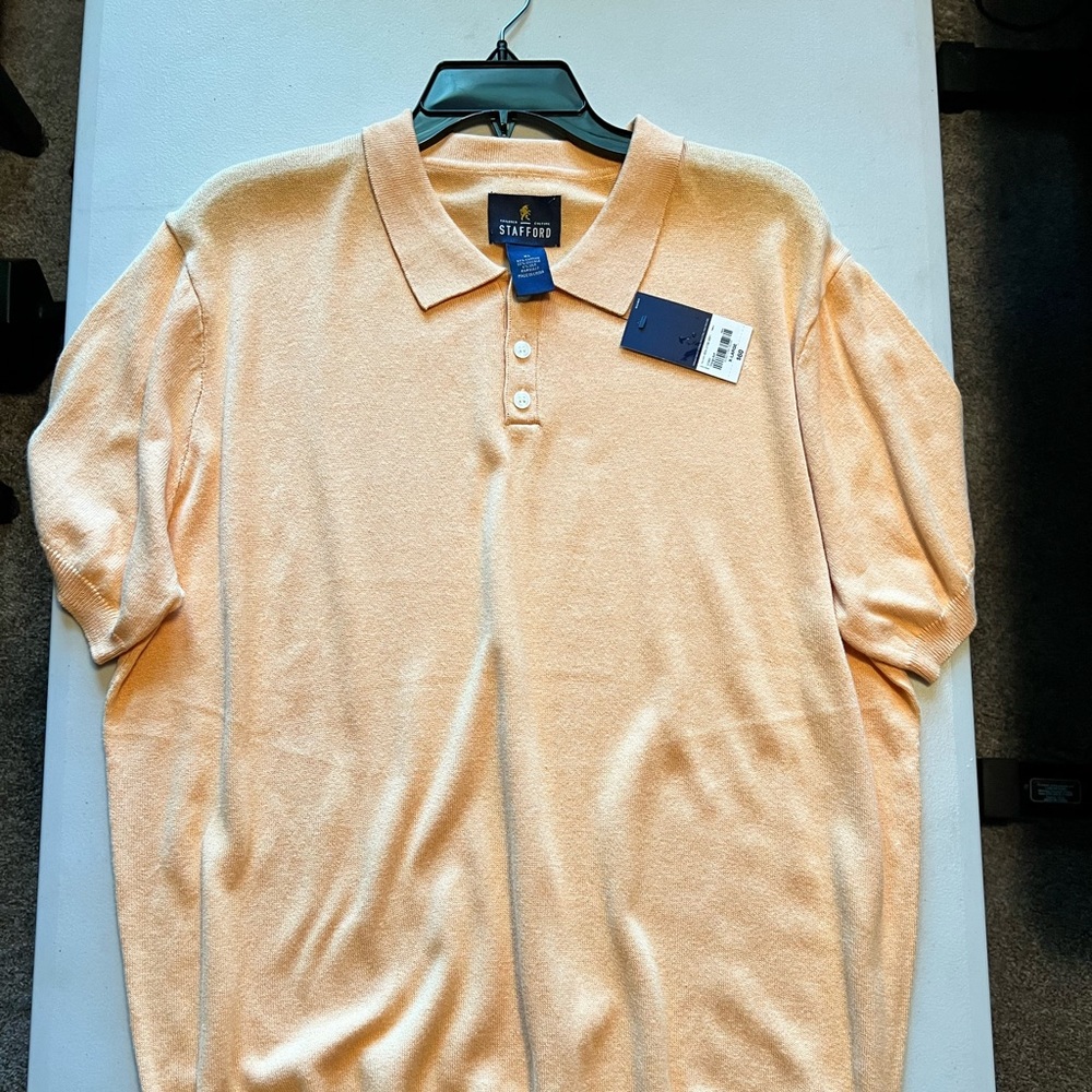 Mens knitted shirt. Cotton, viscose and silk blend. Size XL.  New with tags